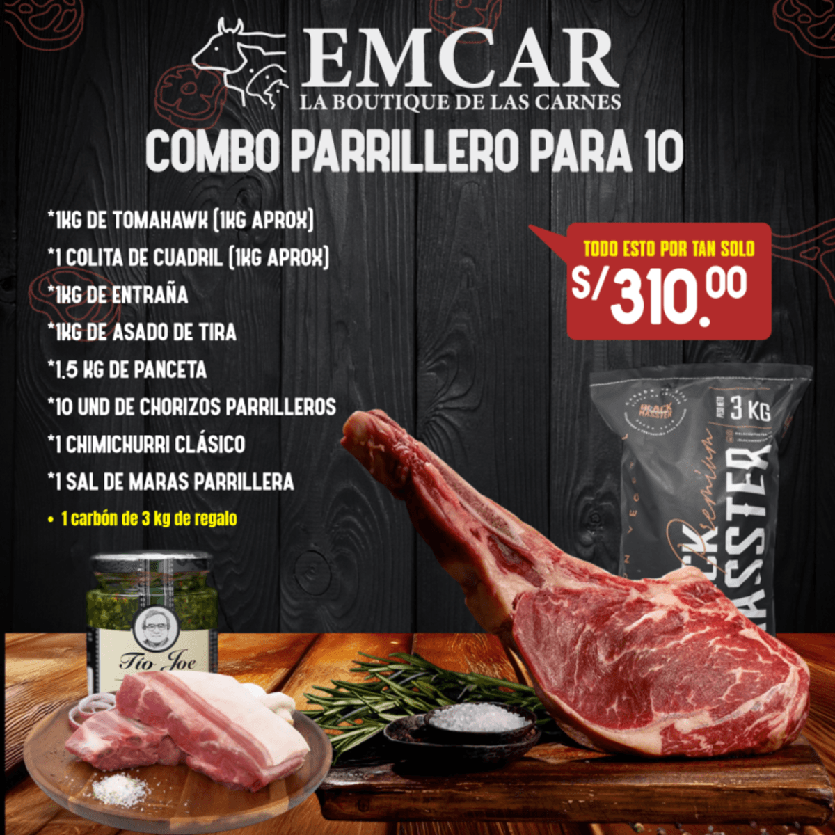 COMBO PARRILLERO PARA 10